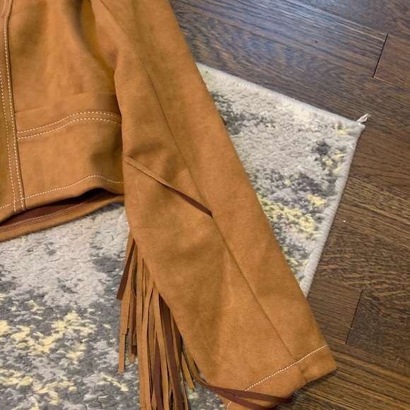 Unique Vintage Brown Suede Fringe Cattle Call Jacket Medium - Picture 3 of 13